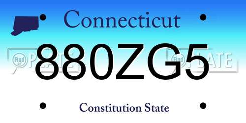 880ZG5 Connecticut License Plate