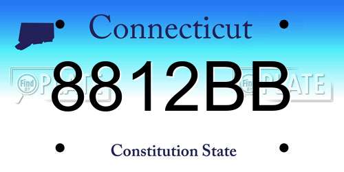8812BB Connecticut License Plate