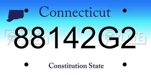 88142G2 Connecticut License Plate