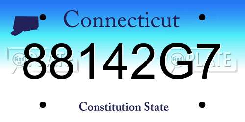 88142G7 Connecticut License Plate