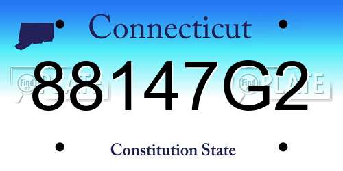 88147G2 Connecticut License Plate