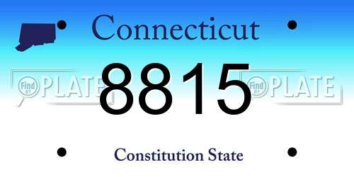 8815 Connecticut License Plate
