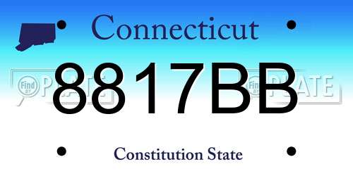 8817BB Connecticut License Plate