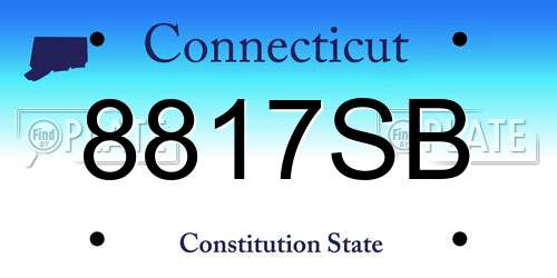 8817SB Connecticut License Plate