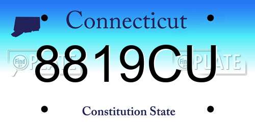 8819CU Connecticut License Plate