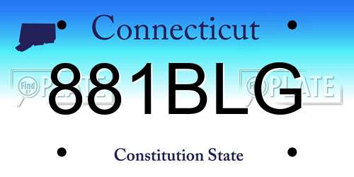 881BLG Connecticut License Plate
