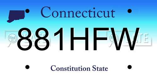 881HFW Connecticut License Plate