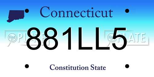 881LL5 Connecticut License Plate