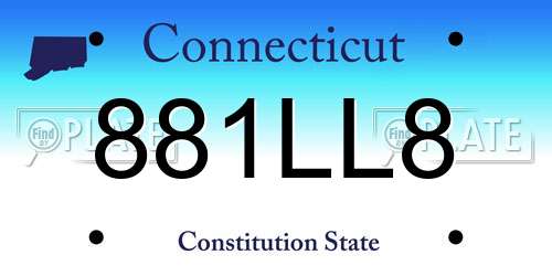 881LL8 Connecticut License Plate