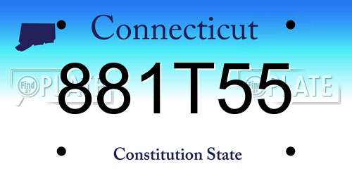 881T55 Connecticut License Plate