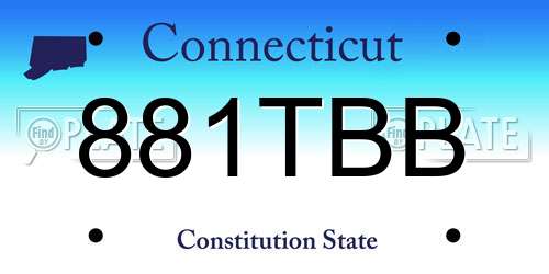 881TBB Connecticut License Plate
