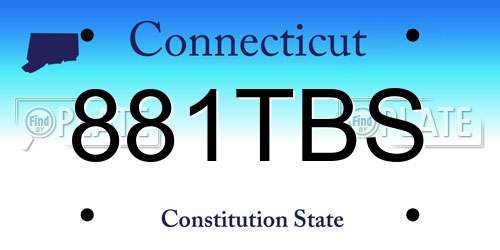 881TBS Connecticut License Plate