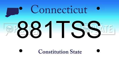 881TSS Connecticut License Plate