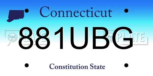 881UBG Connecticut License Plate