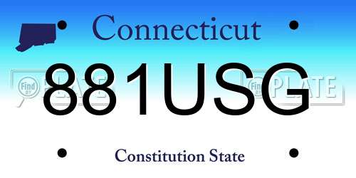 881USG Connecticut License Plate