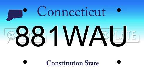 881WAU Connecticut License Plate