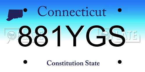 881YGS Connecticut License Plate