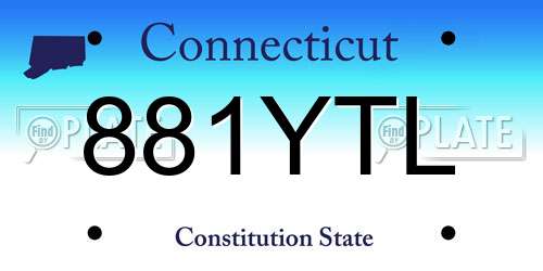 881YTL Connecticut License Plate