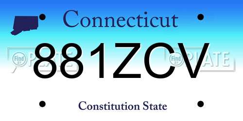 881ZCV Connecticut License Plate