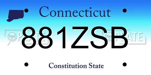 881ZSB Connecticut License Plate