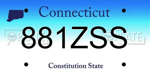 881ZSS Connecticut License Plate