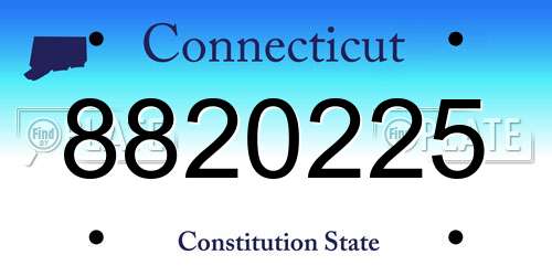 8820225 Connecticut License Plate