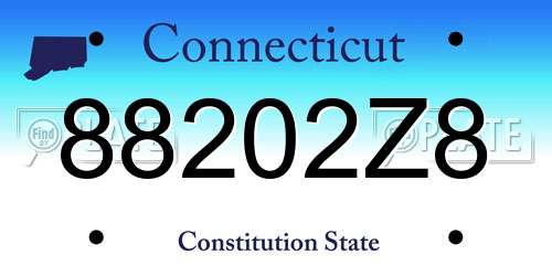 88202Z8 Connecticut License Plate
