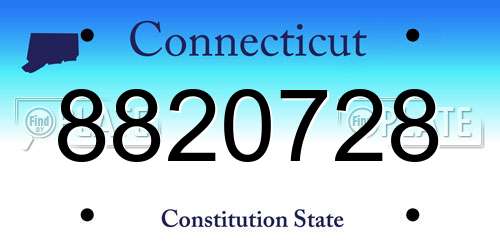 8820728 Connecticut License Plate