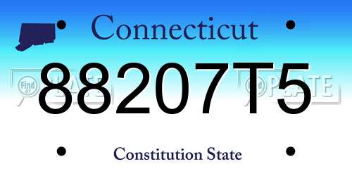 88207T5 Connecticut License Plate