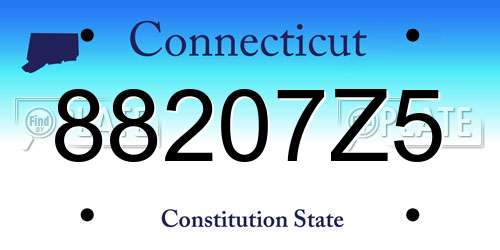 88207Z5 Connecticut License Plate