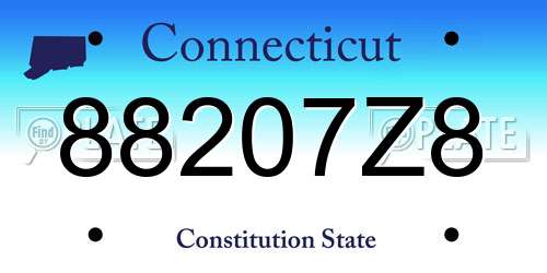 88207Z8 Connecticut License Plate