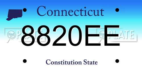 8820EE Connecticut License Plate