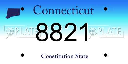 8821 Connecticut License Plate