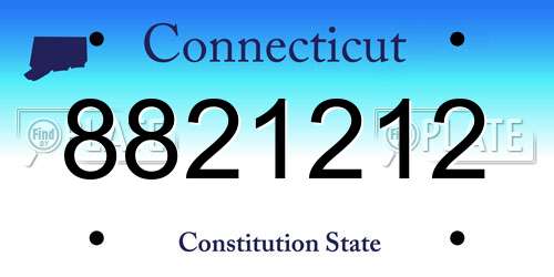 8821212 Connecticut License Plate