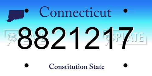 8821217 Connecticut License Plate