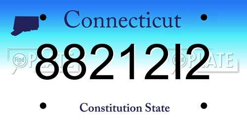 88212I2 Connecticut License Plate