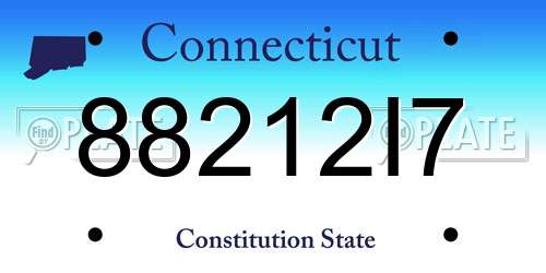 88212I7 Connecticut License Plate