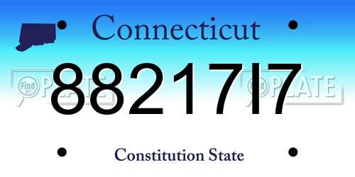 88217I7 Connecticut License Plate