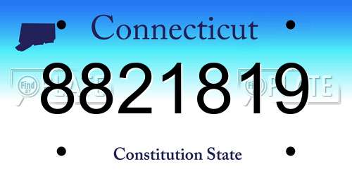8821819 Connecticut License Plate