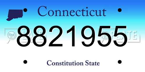 8821955 Connecticut License Plate