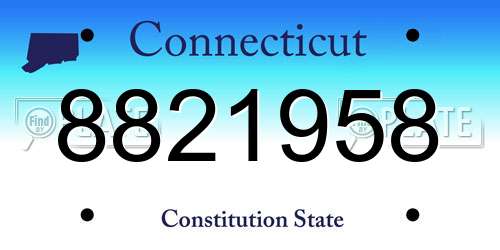 8821958 Connecticut License Plate