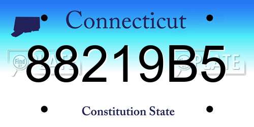 88219B5 Connecticut License Plate