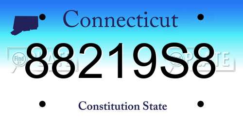 88219S8 Connecticut License Plate