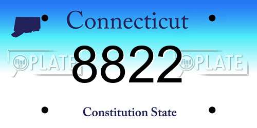 8822 Connecticut License Plate