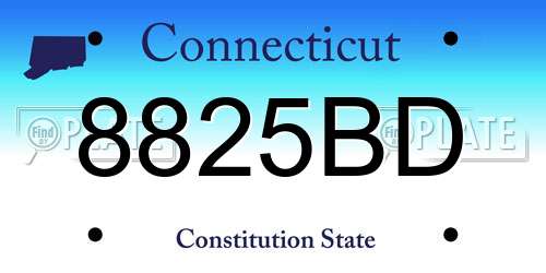 8825BD Connecticut License Plate
