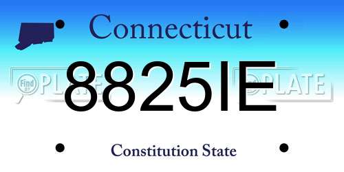 8825IE Connecticut License Plate