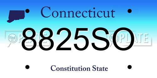 8825SO Connecticut License Plate