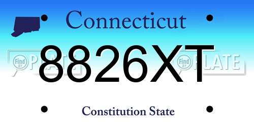 8826XT Connecticut License Plate