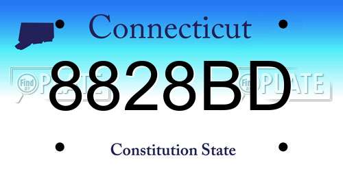 8828BD Connecticut License Plate