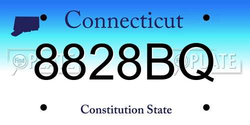 8828BQ Connecticut License Plate